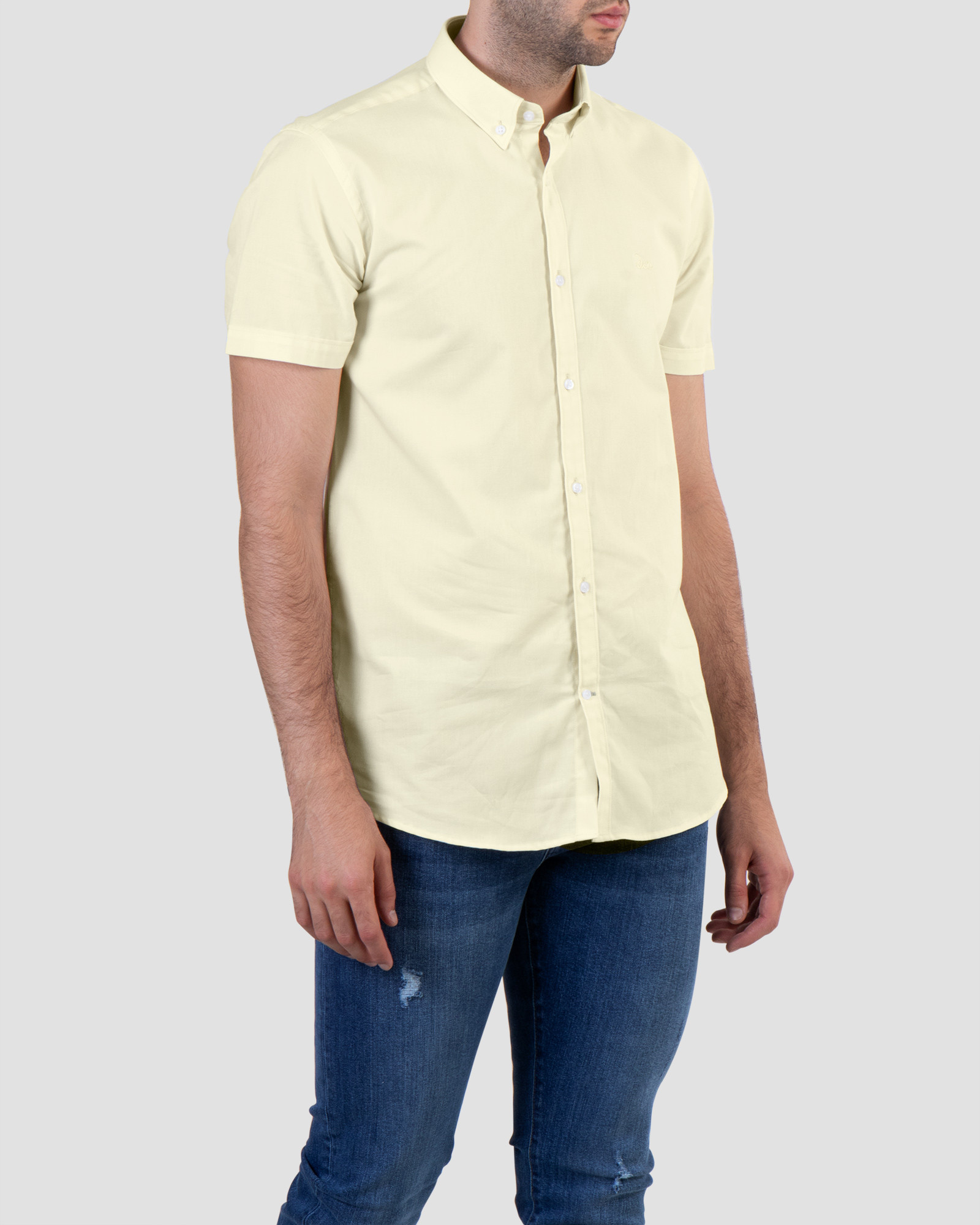 خرید اینترنتی پیراهن ساده لیمویی 18222102