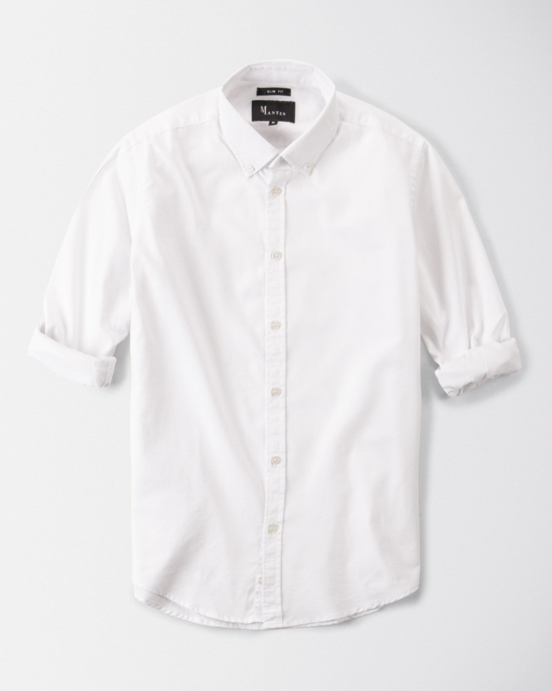 پیراهن آستین بلند ساده مردانه سفید 18221119