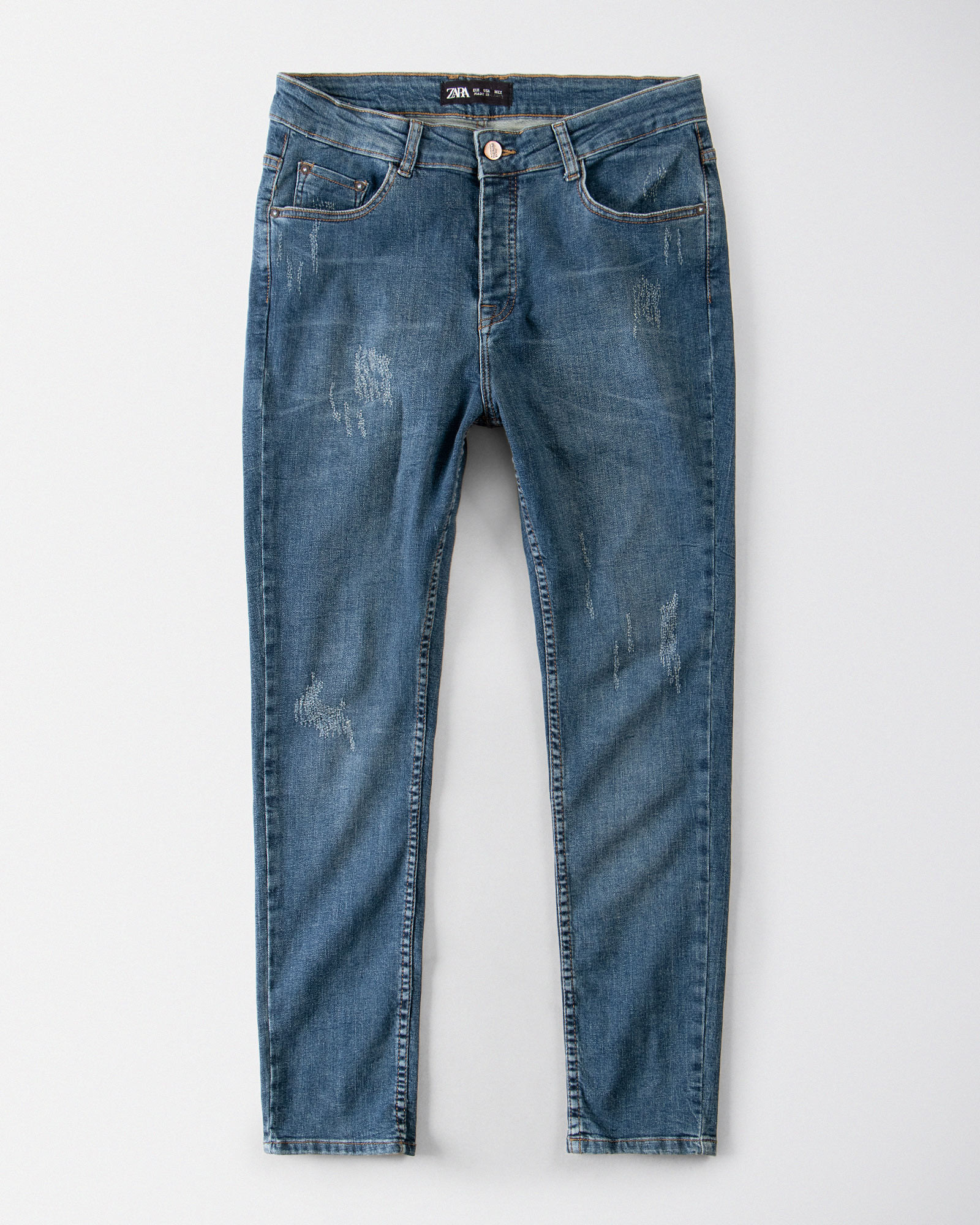 شلوار جین زاپ دار مردانه آبی 18324304