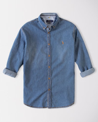 پیراهن جین مردانه آبی 18374100