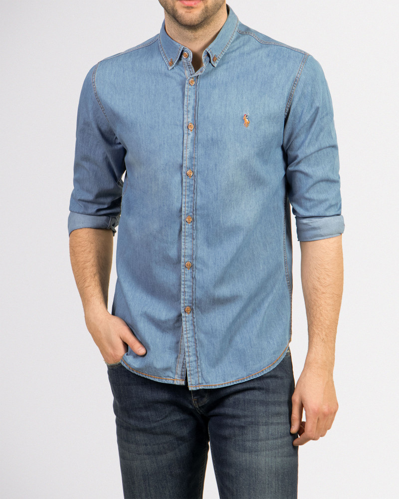 خرید اینترنتی پیراهن جین مردانه آبی روشن 18374100