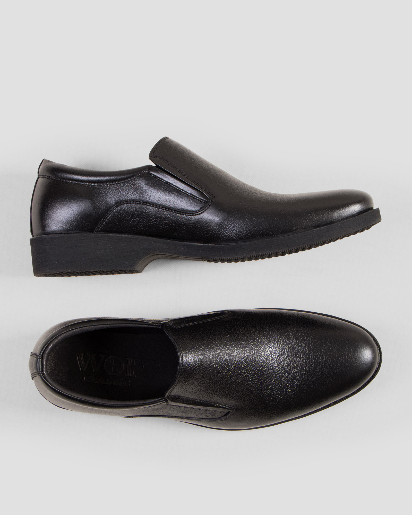 خرید کفش رسمی بدون بند چرم طبیعی مردانه مشکی 18343134