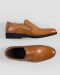 خرید کفش رسمی بدون بند چرم طبیعی مردانه عسلی 18343134