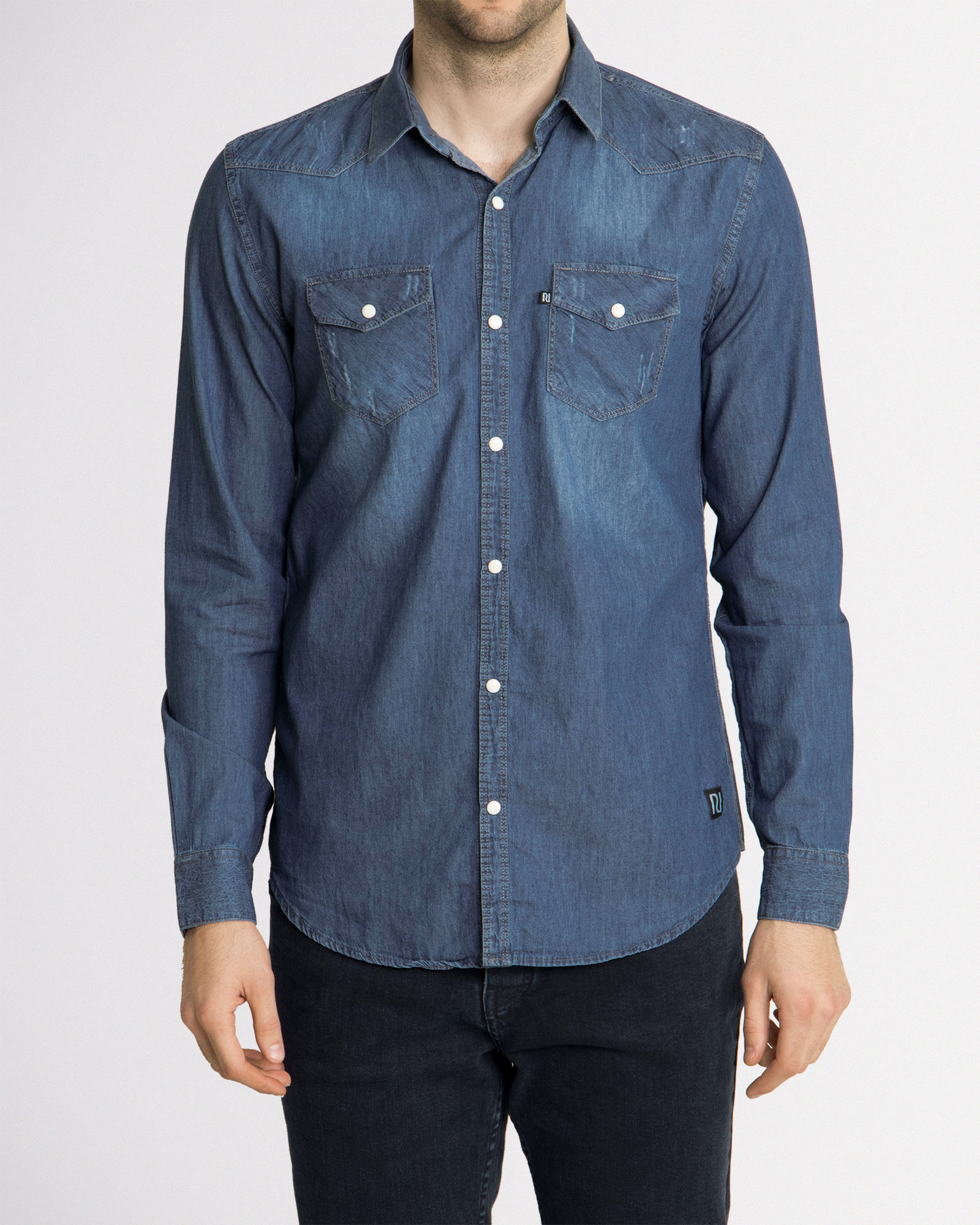خرید اینترنتی پیراهن جین مردانه آبی 18474104