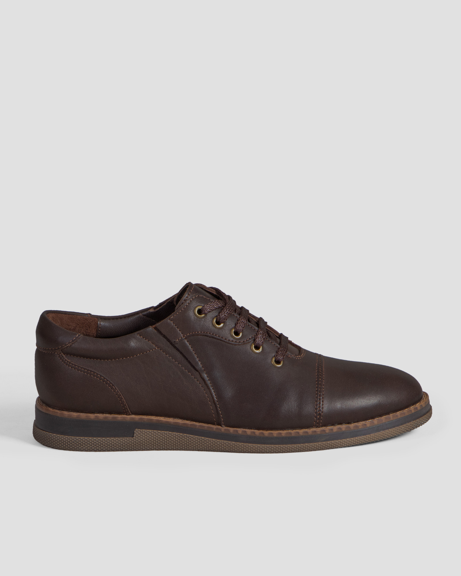 کفش روزمره مردانه چرم طبیعی قهوه ای تیره 1744129