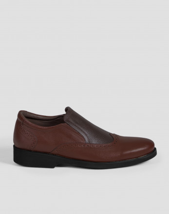کفش رسمی مردانه چرم طبیعی قهوه ای 18443136
