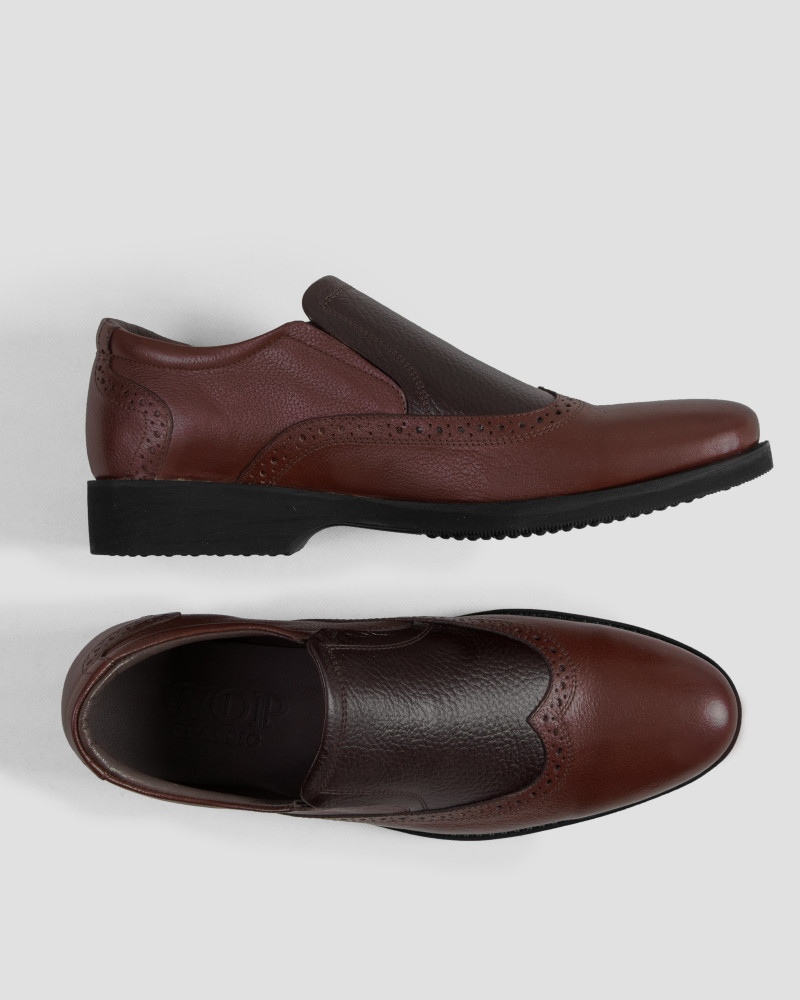 خرید کفش رسمی مردانه چرم طبیعی قهوه ای 18443136