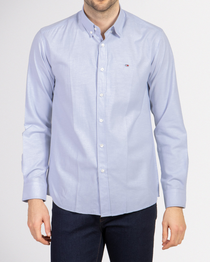 خرید اینترنتی پیراهن آستین بلند ساده مردانه اسلیم آبی 18421170