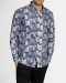 خرید اینترنتی پیراهن مردانه طرحدار آستین بلند آبی 18420327