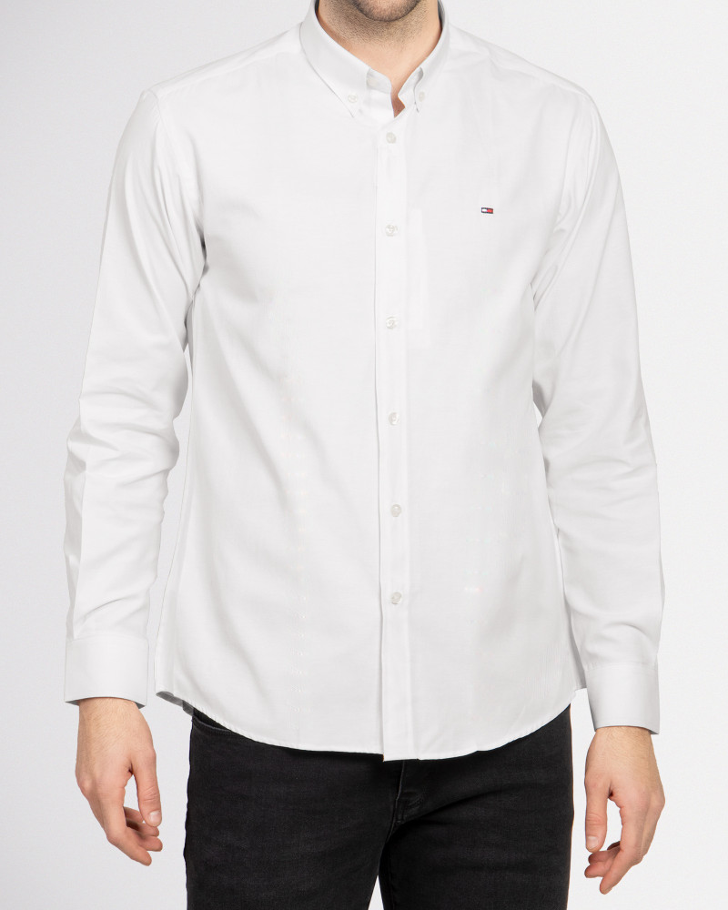 خرید اینترنتی پیراهن آستین بلند ساده مردانه اسلیم سفید 18421170