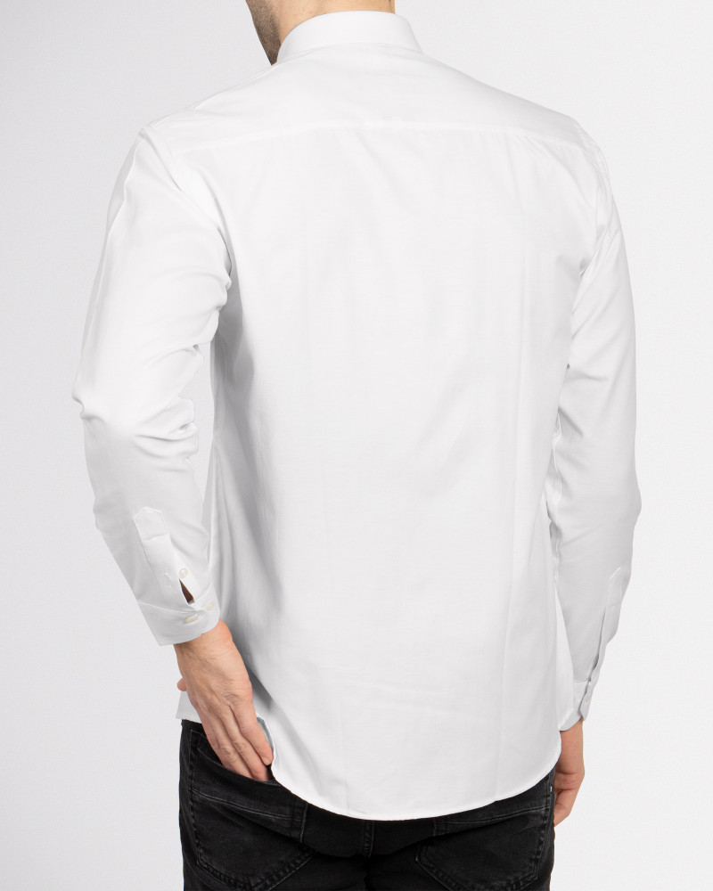 خرید پیراهن آستین بلند ساده مردانه اسلیم سفید 18421170