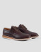 خرید اینترنتی کفش روزمره مردانه چرم طبیعی بندی قهوه ای تیره 18444185