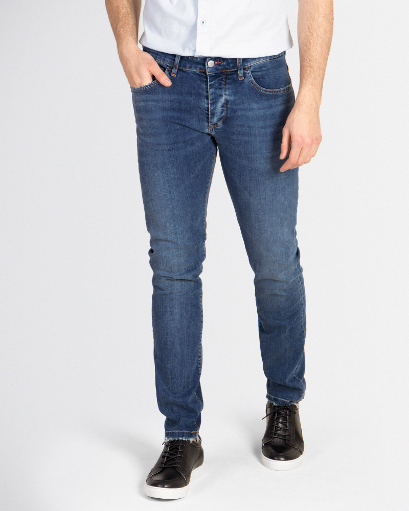 خرید اینترنتی شلوار جین جذب مردانه آبی 18424350