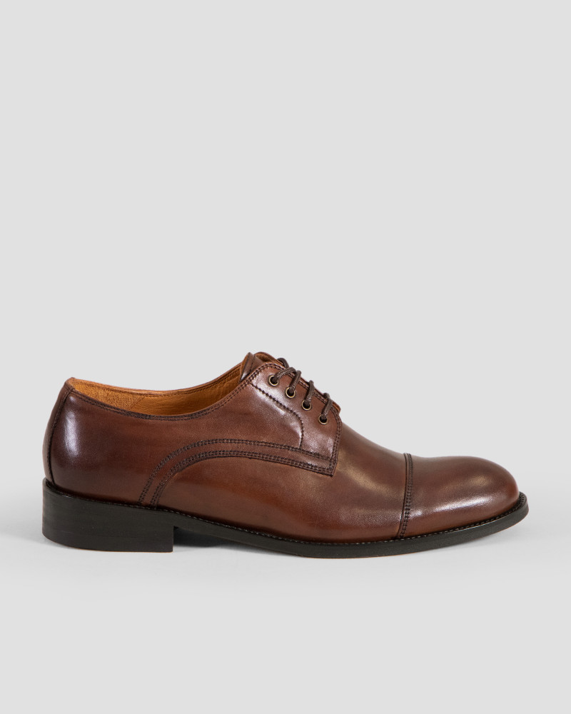 کفش رسمی بنددار مردانه قهوه ای18443141