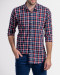 خرید اینترنتی پیراهن آستین بلند مردانه چهارخانه سرمه ای 19120395