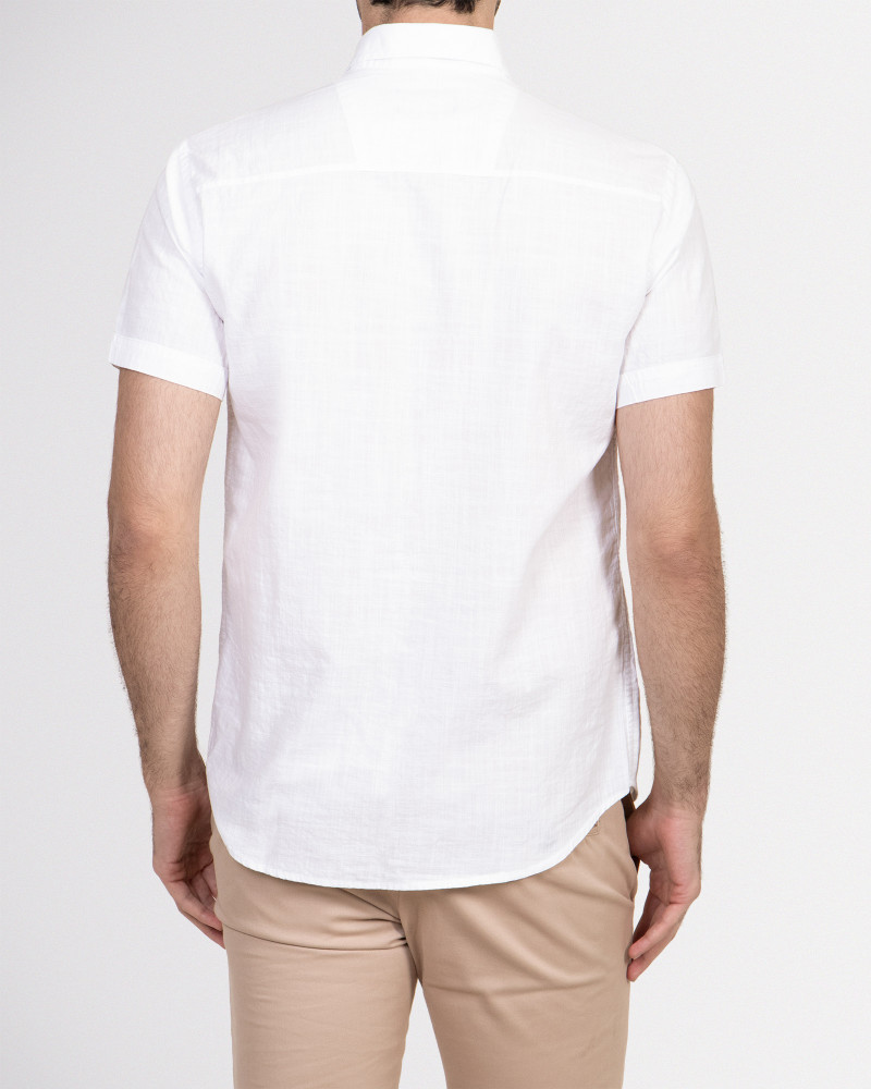 خرید پیراهن ساده لینن سفید 19222110