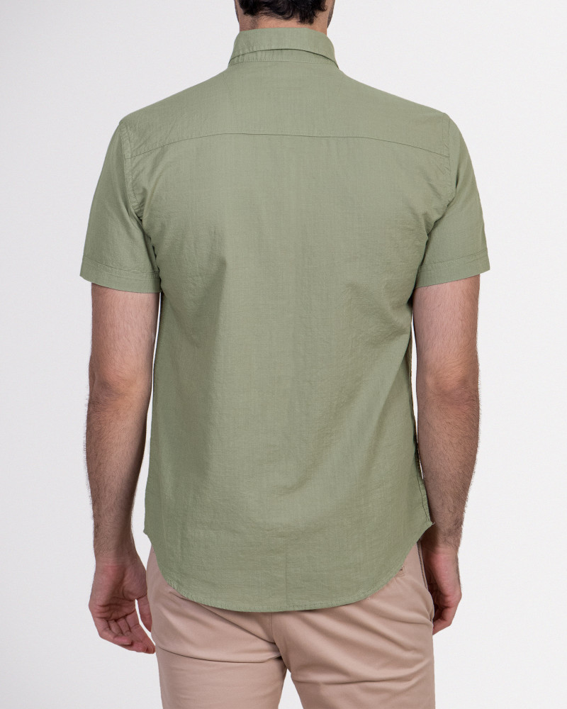 خرید پیراهن آستین کوتاه مردانه لینن سبز 19222110