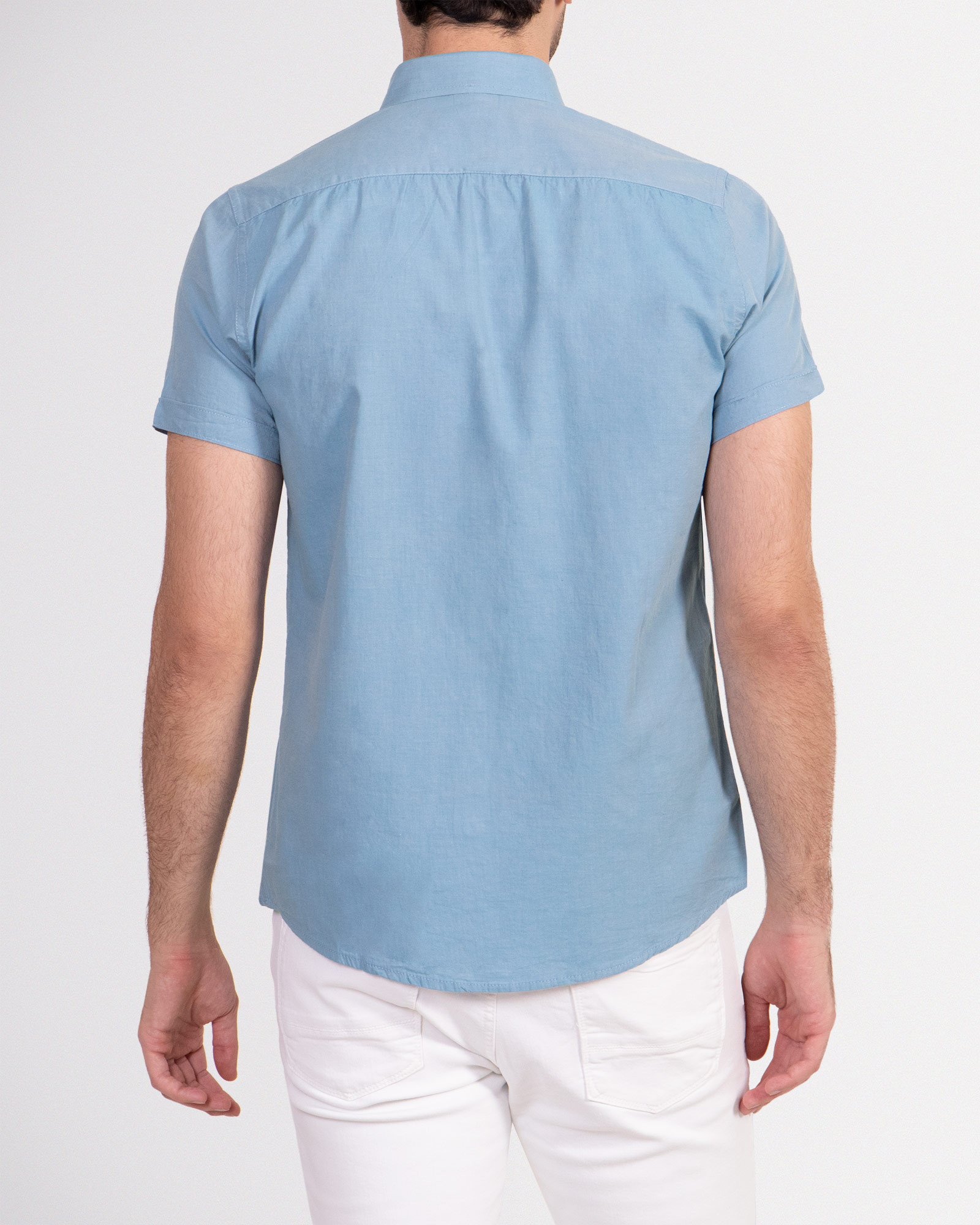خرید اینترنتی پیراهن آستین کوتاه مردانه آبی 19222111