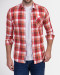 خرید اینترنتی پیراهن آستین بلند چهارخانه مردانه قرمز 19220409