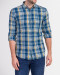 خرید اینترنتی پیراهن آستین بلند مردانه چهارخانه آبی 19220416