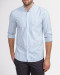 خرید اینترنتی پیراهن آستین بلند مردانه راه راه آبی روشن 19220408