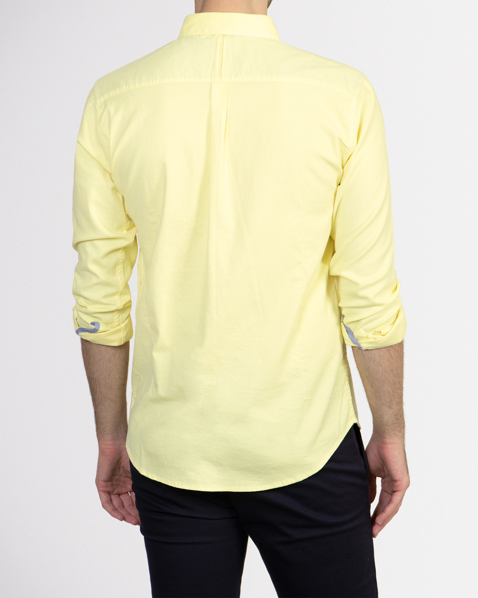 خرید پیراهن مردانه آستین بلند ساده زرد 18121101