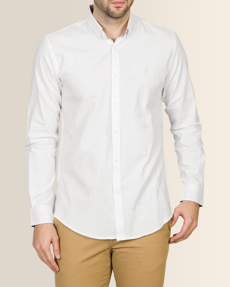 خرید اینترنتی پیراهن آستین بلند مردانه سفید 19221175