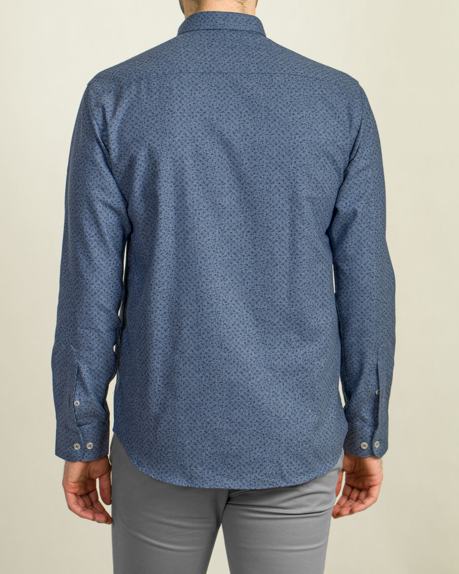 خرید پیراهن آستین بلند روزمره اسلیم مردانه آبی 19352137