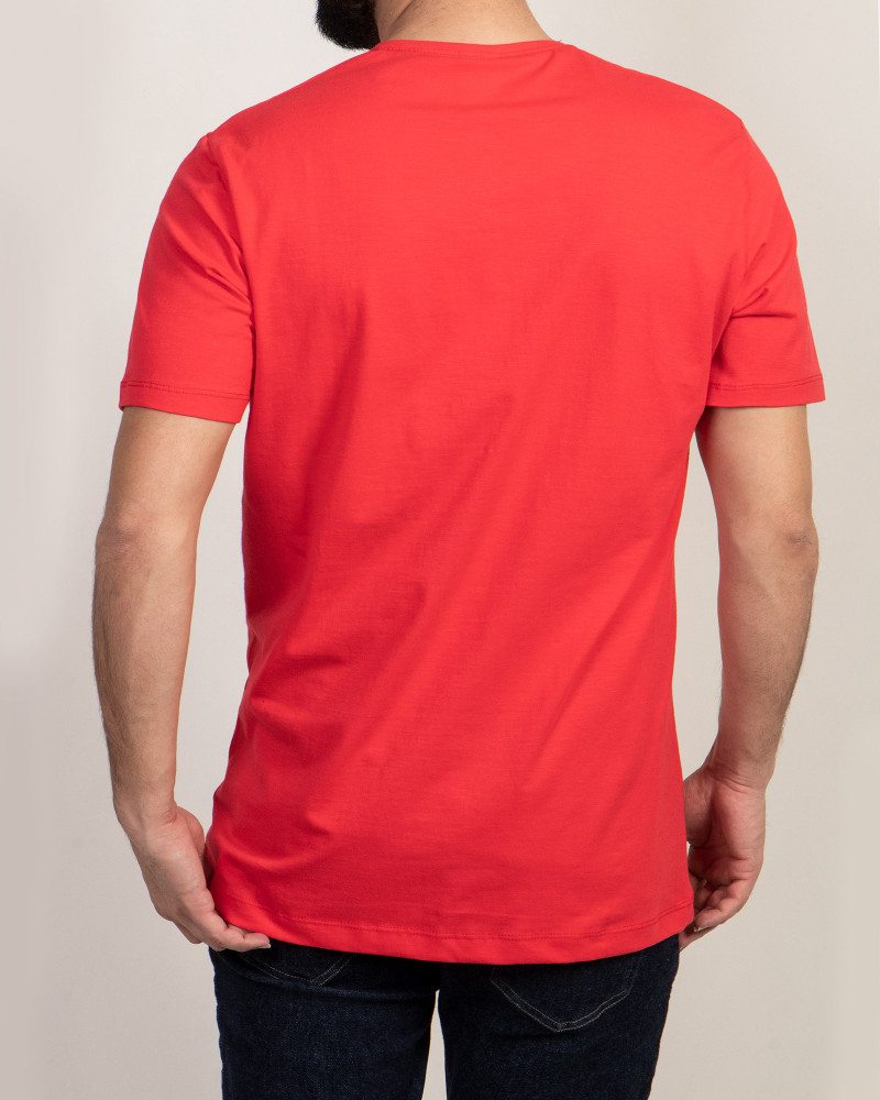 تیشرت قرمز شیک مردانه چاپ دار 19429331