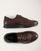 کفش روزمره بنددار با چرم طبیعی  قهوه ای 19344208