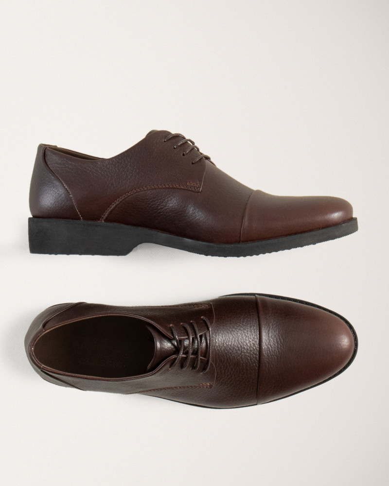 کفش رسمی چرم مردانه قهوه ای  19443153