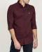 خرید اینترنتی پیراهن آستین بلند مردانه ساده زرشکی 19421193