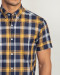 پیراهن شیک چهارخانه زرد مردانه 20123198