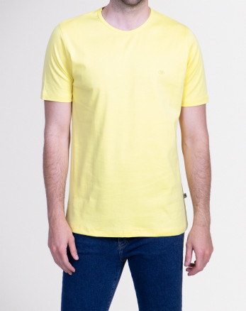 خرید اینترنتی تیشرت آستین کوتاه مردانه ساده لیمویی 20195102