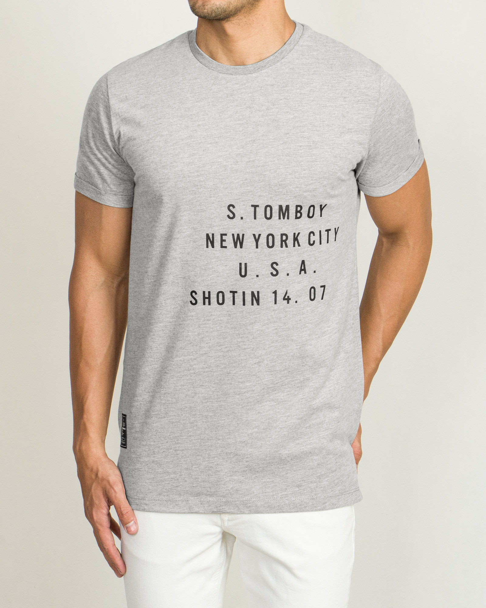 خرید اینترنتی تیشرت آستین کوتاه مردانه خاکستری روشن 20196104