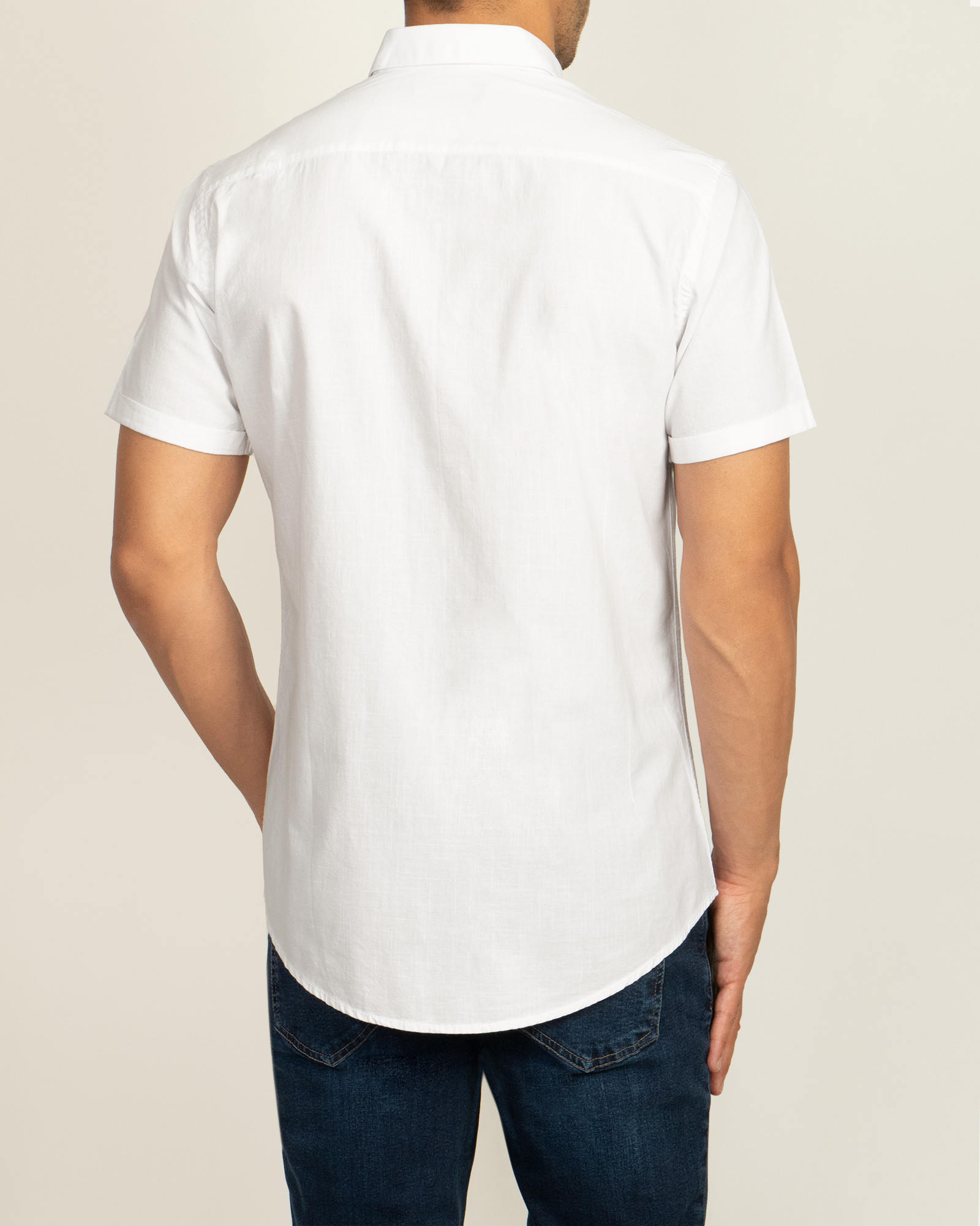 پیراهن مردانه آستین کوتاه سفید  20122117