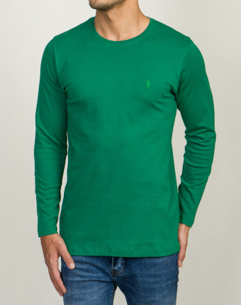 تیشرت سبز آستین بلند شیک مردانه19328114