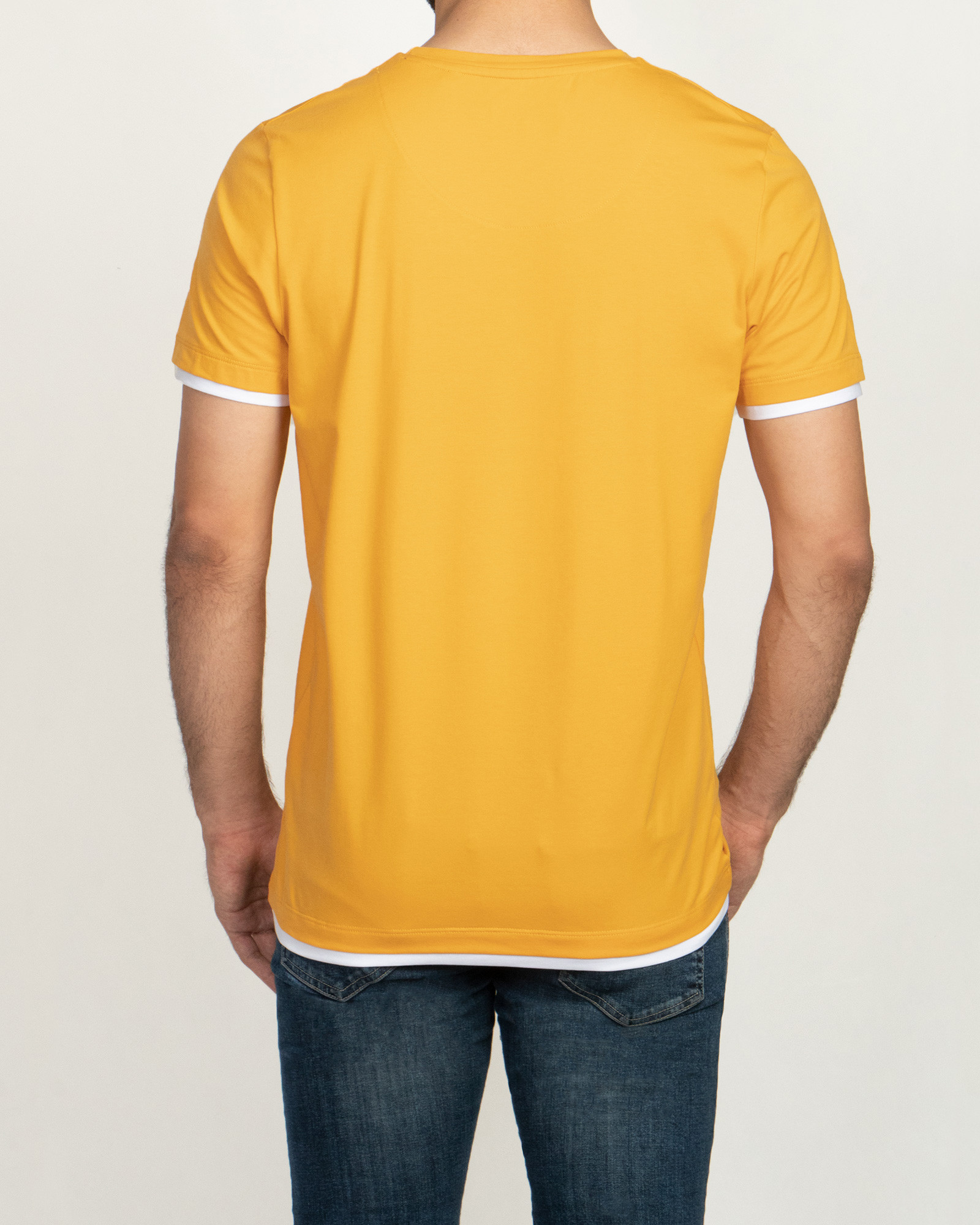 خرید اینتر نتی تیشرت زرد مردانه یقه گرد 20195108