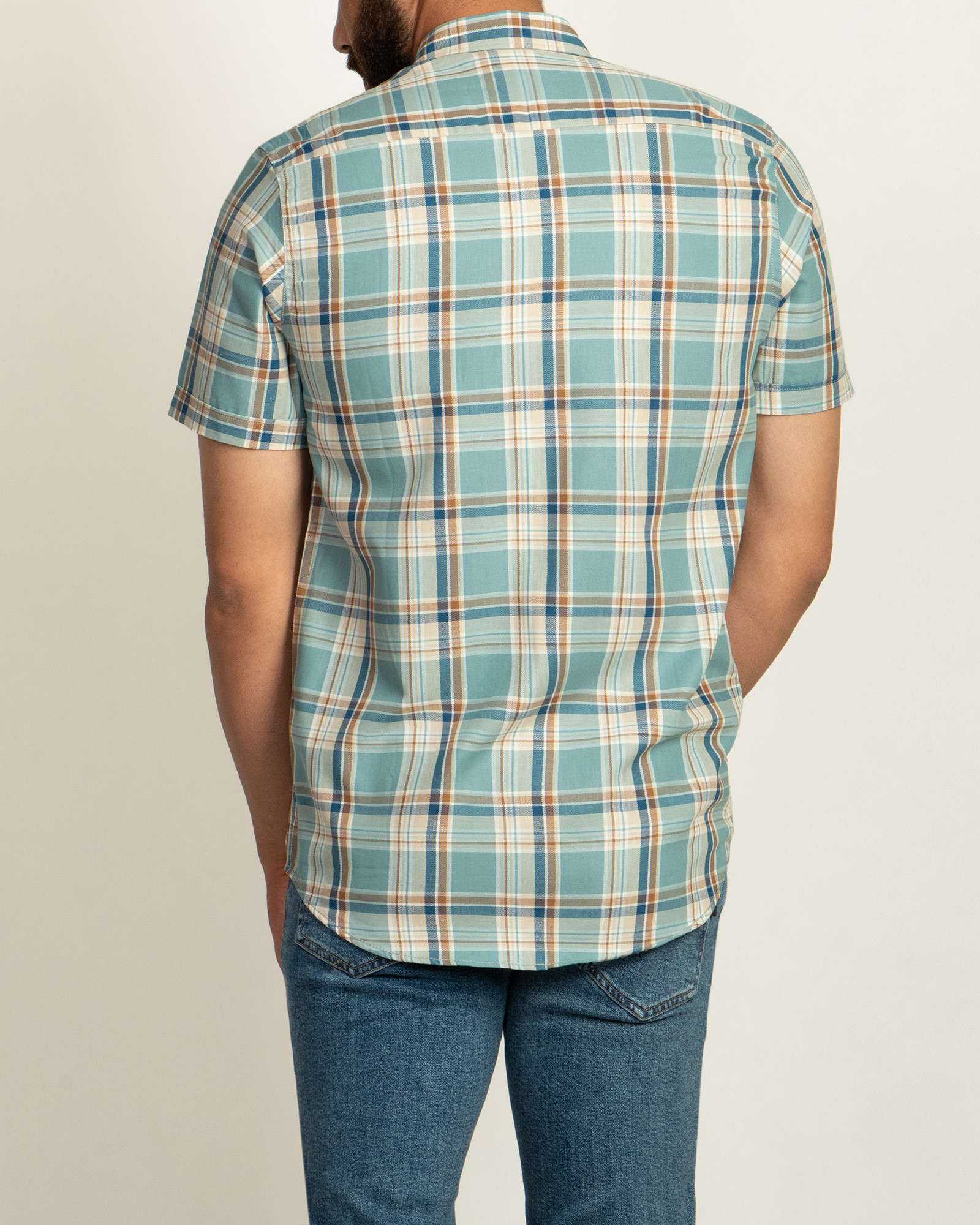 خرید اینترنتی پیراهن مردانه آستین کوتاه طرح دار سبز 20223222