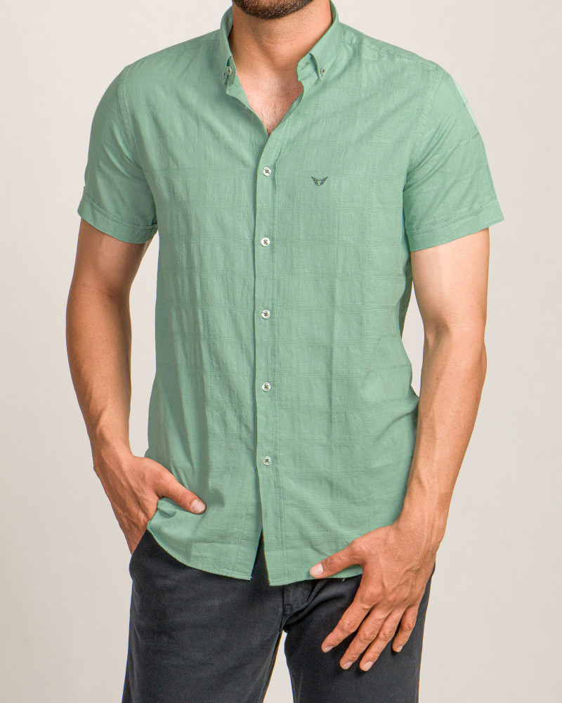 خرید اینترنتی پیراهن آستین کوتاه مردانه سبز روشن 22022220