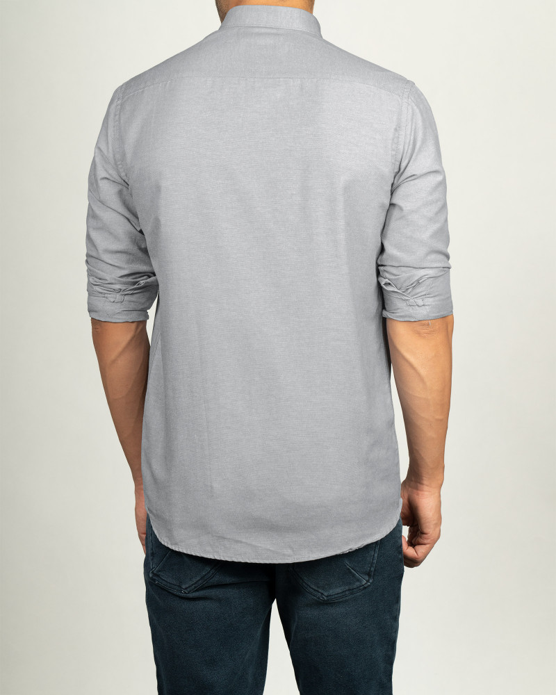 خرید پیراهن آستین بلند ساده مردانه خاکستری 20321215