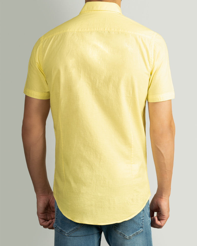 پیراهن مردانه آستین بلند لیمویی   21122235