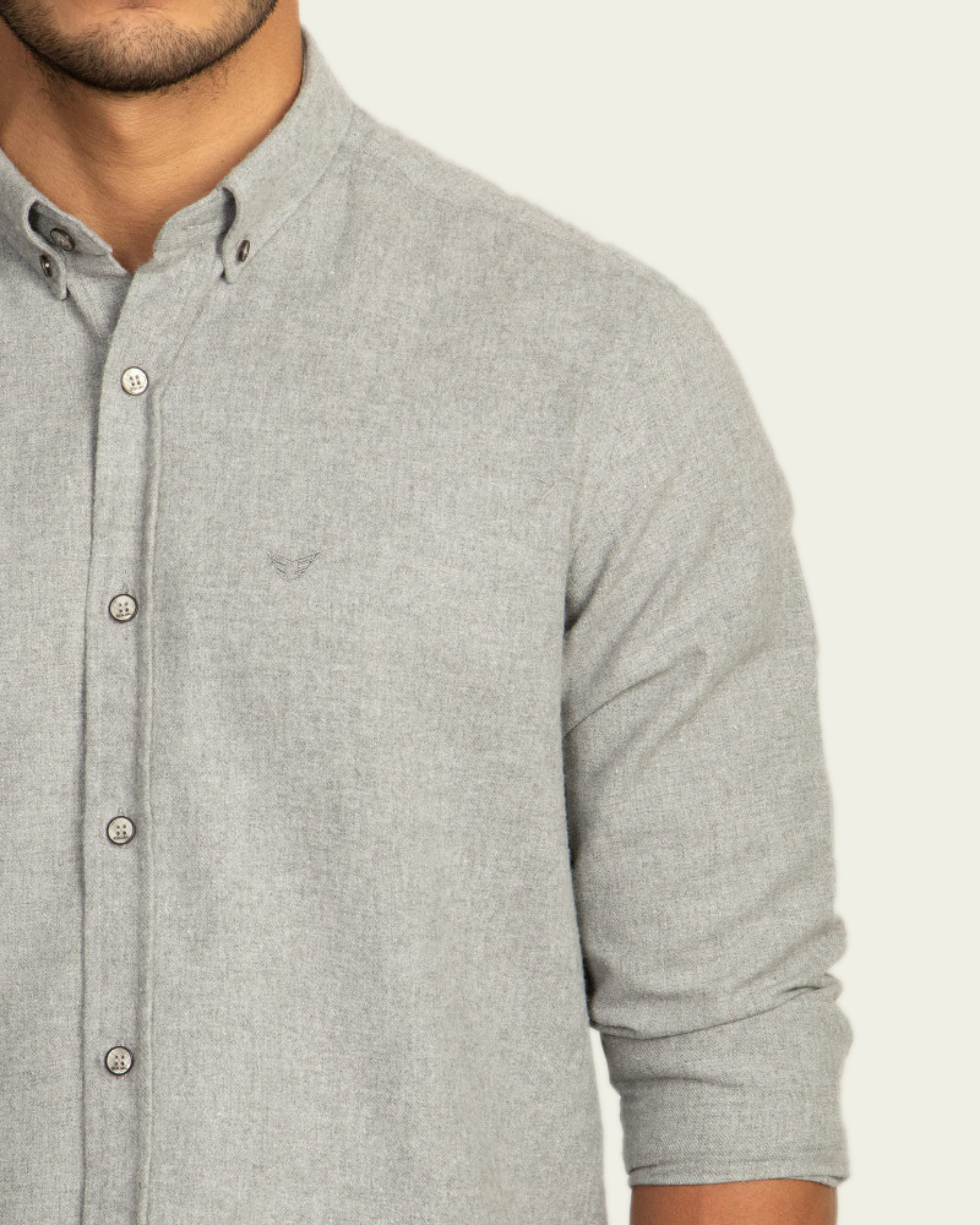 پیراهن پشمی مردانه خاکستری 20252144
