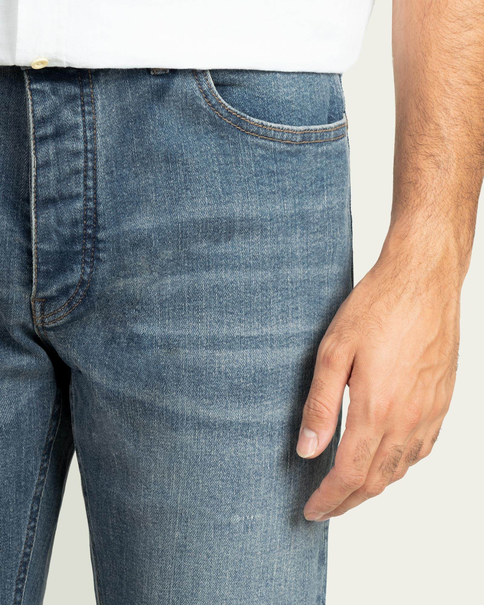 شلوار جین ساده جذب کشی مردانه شیک آبی 21211209