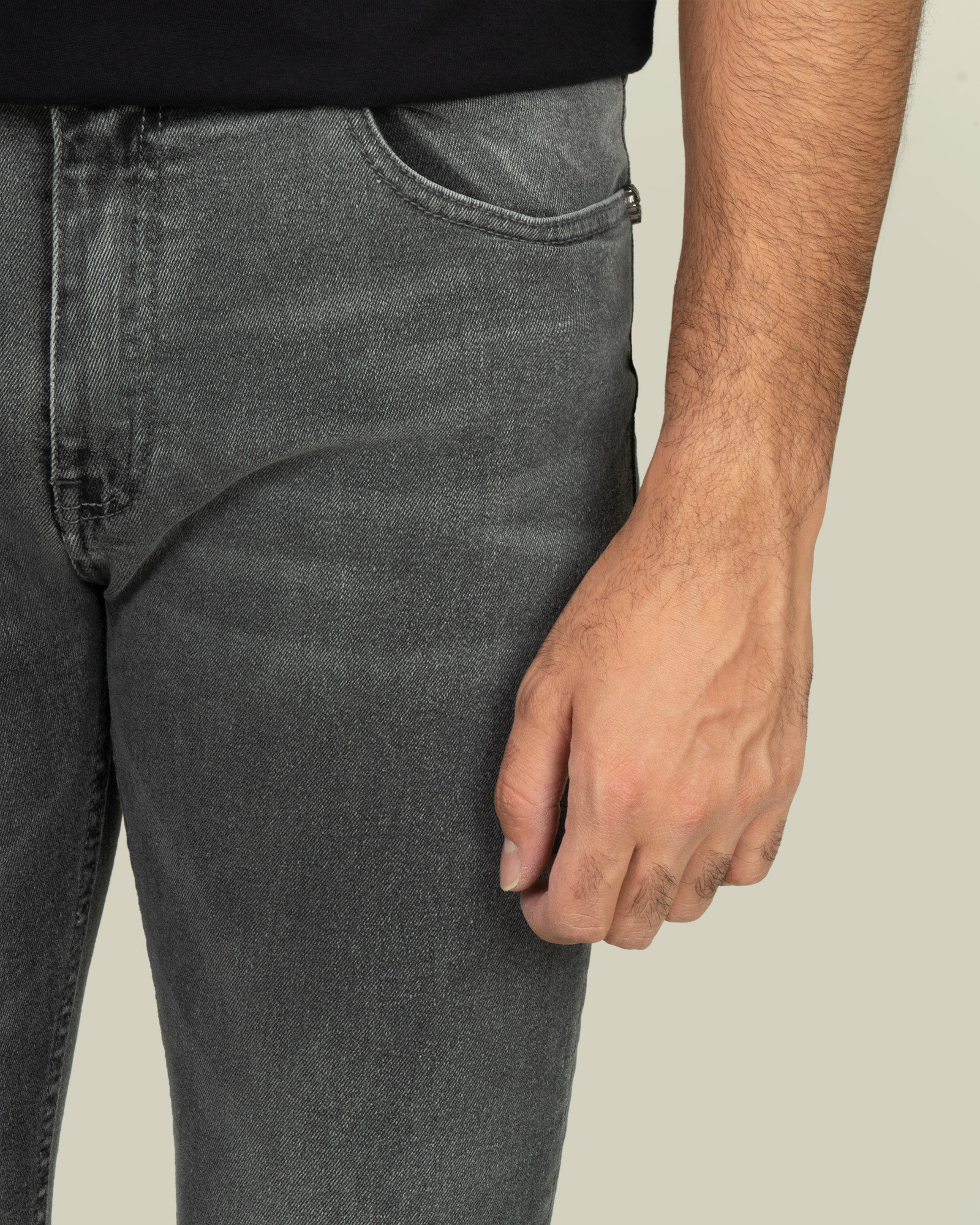 شلوار جین ساده جذب کشی مردانه شیک خاکستری 21211197