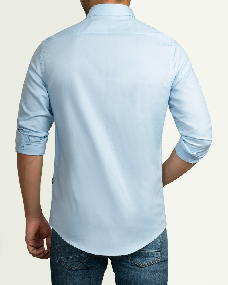 پیراهن مردانه آستین بلند روزمره ساده آبی روشن  21221238