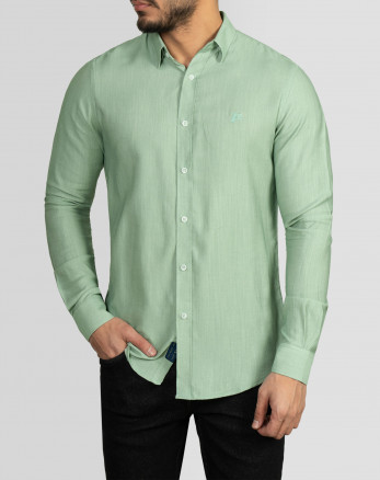 پیراهن ساده آستین بلند سبز 21421246