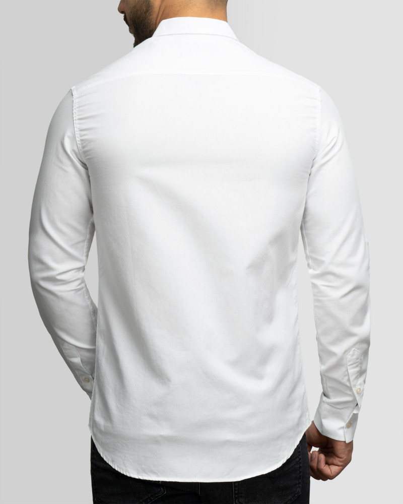 پیراهن مردانه آستین بلند روزمره ساده سفید 21421255