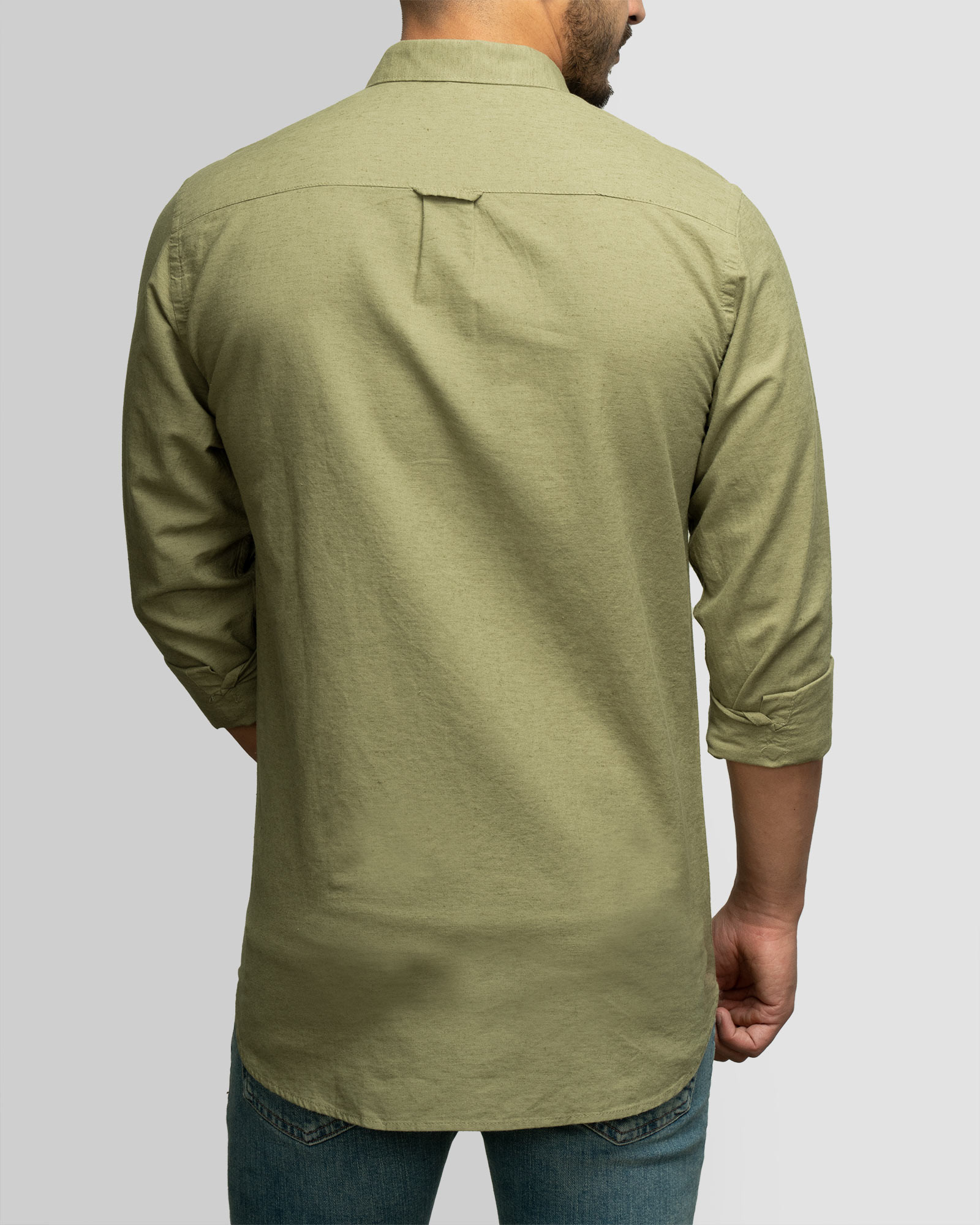 پیراهن  مردانه آستین بلند ساده سبز 21421254