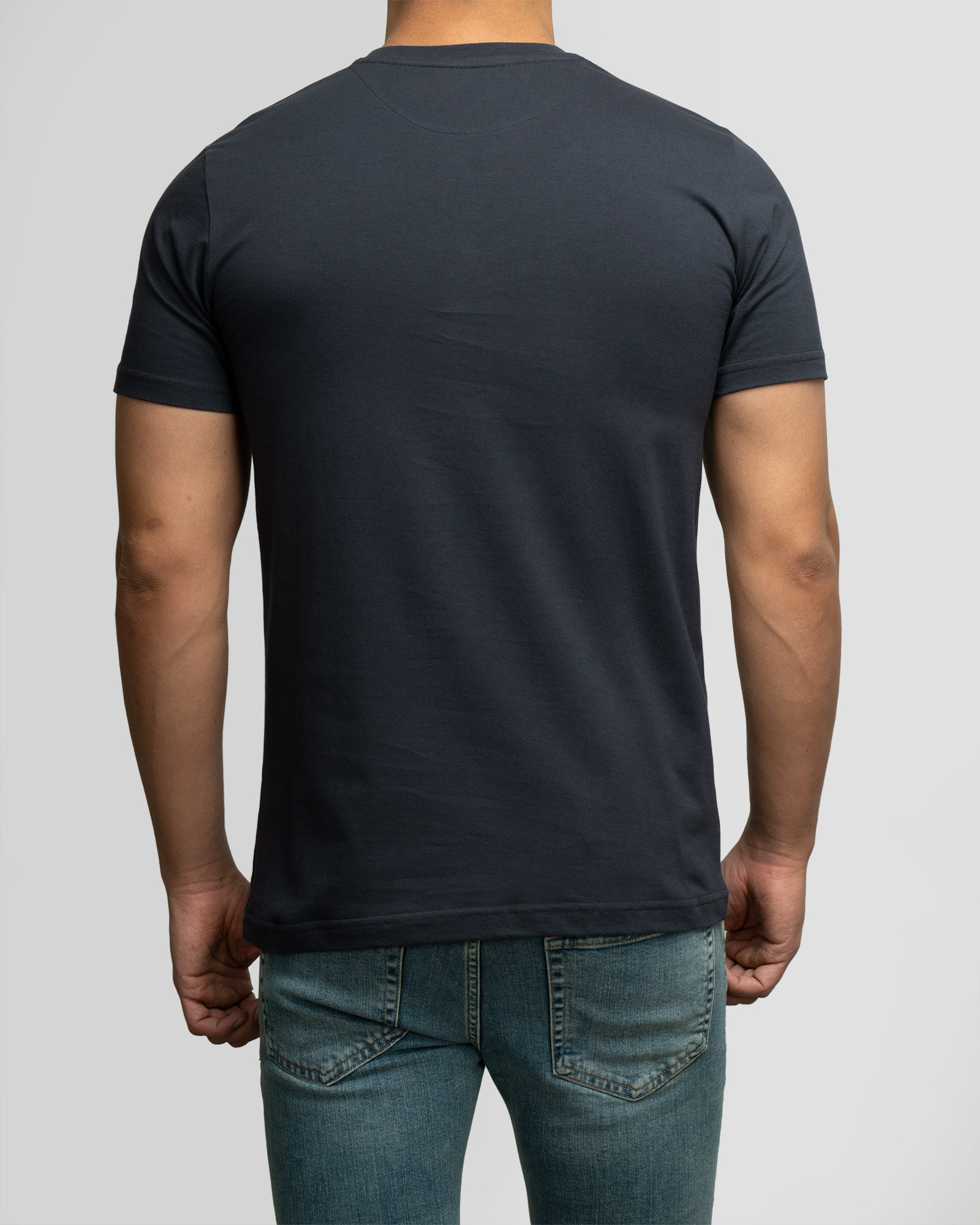 تیشرت مردانه آستین کوتاه یقه گرد خاکستری 21496280